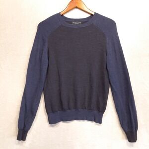 Brunella Gori Mens 100% Merino Wool Pullover Sweater Sz.M/Blue/Colorblock